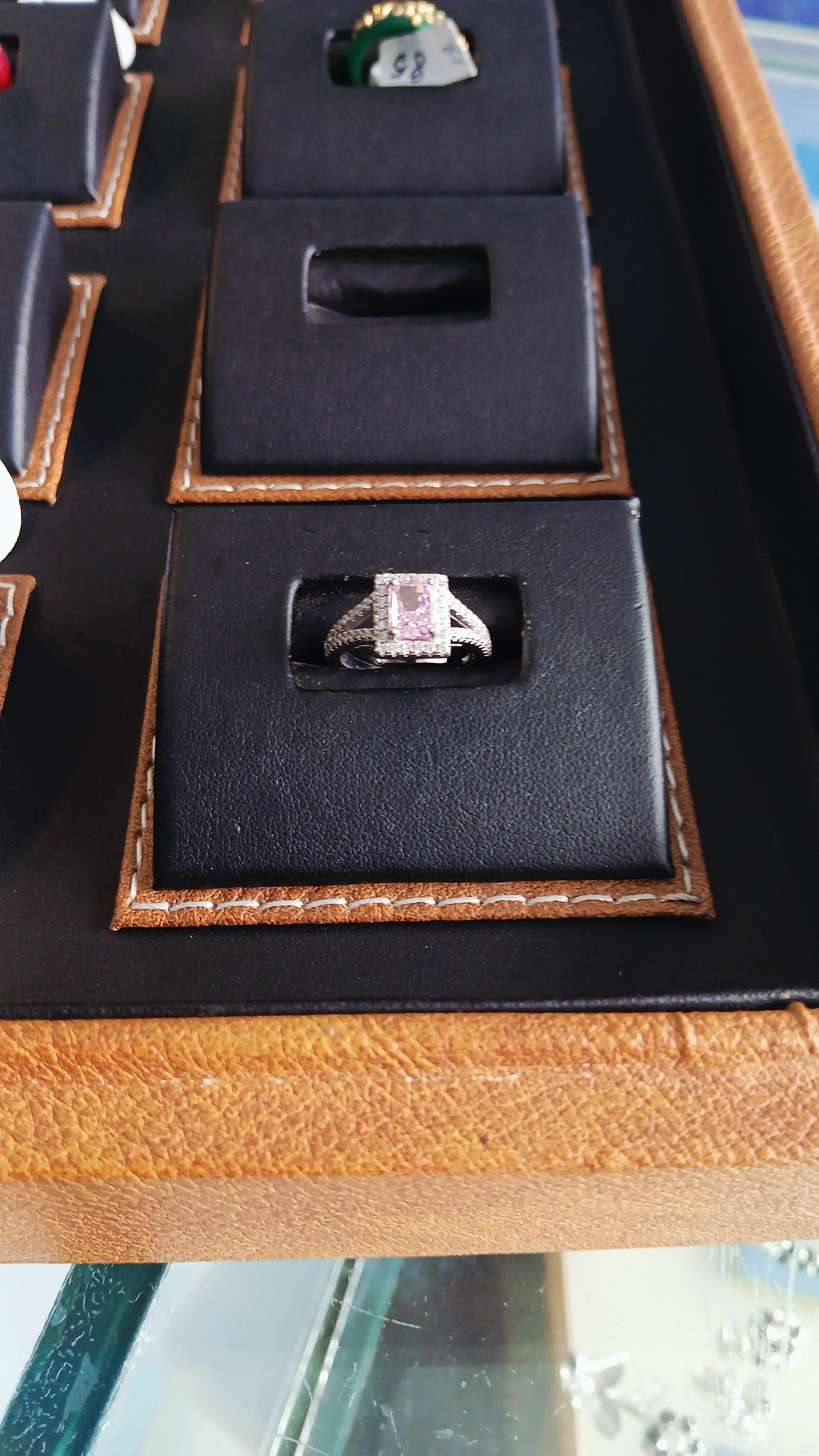 Emerald Cut Pink Morganite Ring