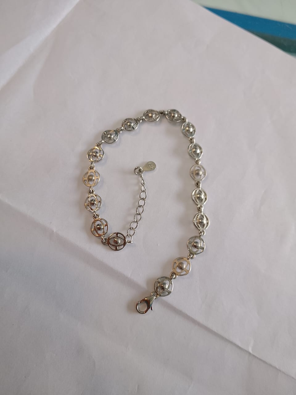 Oxidized Silver Link Bracelet