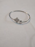 925 Sterling Silver Emerald Cut & Round Cut CZ Bangle